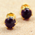 Gold plated amethyst stud earrings, 'Thai Buds' - Gold Plated Amethyst Stud Earrings from Thailand (image 2b) thumbail