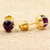 Gold plated amethyst stud earrings, 'Thai Buds' - Gold Plated Amethyst Stud Earrings from Thailand (image 2c) thumbail