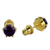 Gold plated amethyst stud earrings, 'Thai Buds' - Gold Plated Amethyst Stud Earrings from Thailand (image 2e) thumbail