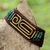 Brass pendant wristband bracelet, 'Siam Fortress' - Brown Brass and Reconstituted Turquoise Wristband Bracelet (image 2b) thumbail