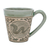 Celadon ceramic mug, 'Thai Zodiac Snake' - Hand Crafted Ceramic Mug with Snake from Thailand
