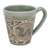 Celadon ceramic mug, 'Thai Zodiac Snake' - Hand Crafted Ceramic Mug with Snake from Thailand