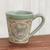 Celadon ceramic mug, 'Thai Zodiac Goat' - Celadon Glazed Ceramic Mug with Goat from Thailand (image 2b) thumbail