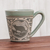 Celadon ceramic mug, 'Thai Zodiac Rat' - Celadon Glazed Ceramic Mug with Rat from Thailand