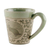 Celadon ceramic mug, 'Thai Zodiac Rat' - Celadon Glazed Ceramic Mug with Rat from Thailand