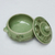 Celadon ceramic soup bowl, 'Lotus Bouquet' - Celadon Ceramic Floral Soup Bowl with Lid from Thailand