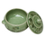 Celadon ceramic soup bowl, 'Lotus Bouquet' - Celadon Ceramic Floral Soup Bowl with Lid from Thailand (image 2e) thumbail