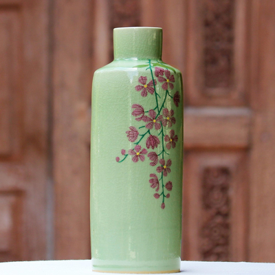 Celadon ceramic vase, Around the Garden