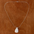 Sterling silver pendant necklace, 'Crinkled Drop' - Sterling Silver Modern Teardrop Thai Pendant Necklace