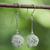Sterling silver dangle earrings, 'Moon Nests' - Sterling Silver Wire Ball Dangle Earrings from Thailand