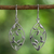 Sterling silver dangle earrings, 'Glowing Spring Leaves' - Sterling Silver Openwork Leaf Dangle Earrings from Thailand (image 2) thumbail