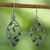 Sterling silver dangle earrings, 'Glowing Spring Leaves' - Sterling Silver Openwork Leaf Dangle Earrings from Thailand (image 2b) thumbail