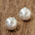 Sterling silver stud earrings, 'Brushed Spheres' - Sterling Silver Brushed Satin Stud Earrings from Thailand
