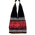 Cotton shoulder bag, 'Crimson Wine' - Cotton Thai Style Shoulder Bag in Crimson and Black (image 2a) thumbail