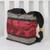 Cotton shoulder bag, 'Crimson Wine' - Cotton Thai Style Shoulder Bag in Crimson and Black (image 2b) thumbail