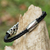 Leather wristband bracelet, 'Simple Enjoyment' - Black Leather Braided Wristband Bracelet from Thailand