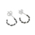 Sterling silver half-hoop earrings, 'Light and Dark' - Sterling Silver Half Hoop Earrings with a Combination Finish (image 2d) thumbail