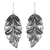 Sterling silver filigree dangle earrings, 'Feathered Leaves' - Sterling Silver Filigree Leaf Dangle Earrings from Thailand (image 2a) thumbail