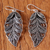 Sterling silver filigree dangle earrings, 'Feathered Leaves' - Sterling Silver Filigree Leaf Dangle Earrings from Thailand (image 2c) thumbail