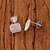 Sterling silver stud earrings, 'Crisscross Square' - Sterling Silver Wrap Square Stud Earrings Made in Thailand (image 2b) thumbail