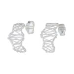 Sterling silver drop earrings, 'Wavy Leaves' - Sterling Silver Wavy Drop Earrings Handcrafted in Thailand