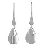 Sterling silver dangle earrings, 'Raindrop Dreams' - Sterling Silver Thai Modern Drop Shaped Dangle Earrings