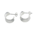 Sterling silver half-hoop earrings, 'View the World' - 925 Sterling Silver Wide Half-Hoop Earrings from Thailand (image 2e) thumbail