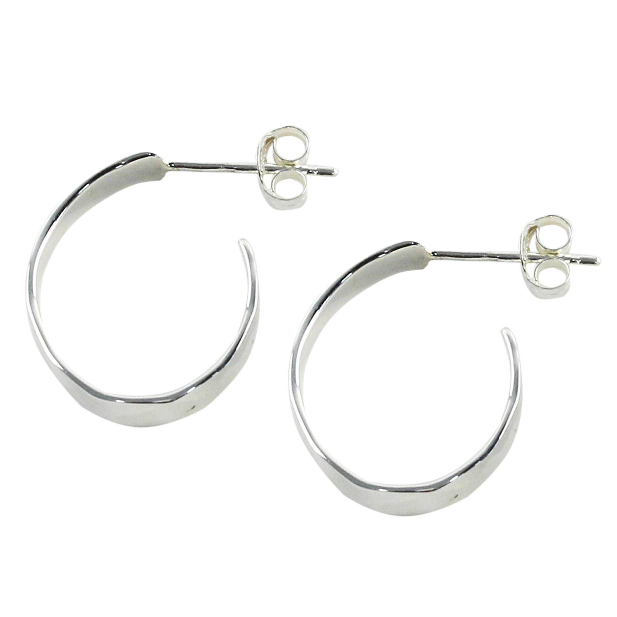 Modern Thai 925 Sterling Silver Half-Hoop Earrings - Contemporary Woman ...