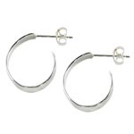 Sterling silver half-hoop earrings, 'Contemporary Woman' - Modern Thai 925 Sterling Silver Half-Hoop Earrings