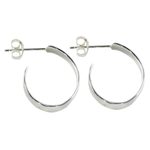 Sterling silver half-hoop earrings, 'Contemporary Woman' - Modern Thai 925 Sterling Silver Half-Hoop Earrings