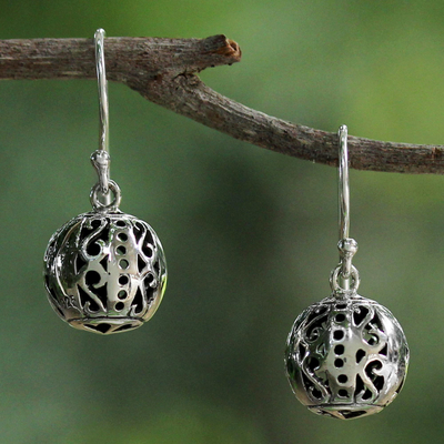 Pendientes colgantes de plata de ley - Pequeños aretes de bola de plata esterlina de Tailandia