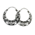 Sterling silver hoop earrings, 'Leafy Spring' - Sterling Silver Leaf Motif Hoop Earrings from Thailand
