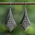 Pendientes colgantes de plata de ley - Aretes colgantes en forma de diamante de plata esterlina de Tailandia