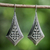 Pendientes colgantes de plata de ley - Aretes colgantes en forma de diamante de plata esterlina de Tailandia