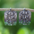 Sterling silver hoop earrings, 'Hanging Jasmine' - 925 Sterling Silver Floral Hoop Earrings from Thailand thumbail