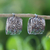 Sterling silver hoop earrings, 'Hanging Jasmine' - 925 Sterling Silver Floral Hoop Earrings from Thailand (image 2b) thumbail