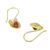 Gold plated ruby dangle earrings, 'Cerise Harvest Moon' - Artisan-made 24k Gold Plated Ruby Dangle Earrings Thailand (image 2e) thumbail