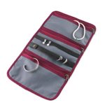 Cotton jewelry roll, 'Happy Travels' - Thai Cotton Jewelry Roll Travel Case with 3 Pockets