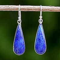 Featured review for Lapis lazuli dangle earrings, Morning Raindrops