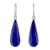 Lapis lazuli dangle earrings, 'Morning Raindrops' - Lapiz Lazuli & Sterling Silver Dangle Earrings from Thailand thumbail
