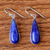 Lapis lazuli dangle earrings, 'Morning Raindrops' - Lapiz Lazuli & Sterling Silver Dangle Earrings from Thailand (image 2c) thumbail