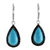 Onyx dangle earrings, 'Dangling Petals' - Thai Reconstituted Turquoise and Onyx Dangle Earrings