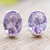 Amethyst stud earrings, 'Precious Plum' - Amethyst and Sterling Silver Stud Earrings from Thailand thumbail