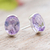 Amethyst stud earrings, 'Precious Plum' - Amethyst and Sterling Silver Stud Earrings from Thailand (image 2b) thumbail
