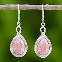 Featured review for Rhodochrosite dangle earrings, Glamorous Rose