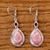 Rhodochrosite dangle earrings, 'Glamorous Rose' - Thai Rhodochrosite and Sterling Silver Drop Dangle Earrings