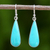 Sterling silver dangle earrings, 'Sky Blue Rain' - Sterling Silver and Reconstituted Turquoise Dangle Earrings (image 2) thumbail