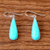 Sterling silver dangle earrings, 'Sky Blue Rain' - Sterling Silver and Reconstituted Turquoise Dangle Earrings (image 2c) thumbail