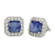 Rhodium plated kyanite stud earrings, 'Blue Squares' - Rhodium Plated Kyanite and Cubic Zirconia Stud Earrings