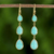 Gold plated amazonite dangle earrings, 'Nectar Drops' - Gold Plated Amazonite Teardrop Dangle Earrings from Thailand